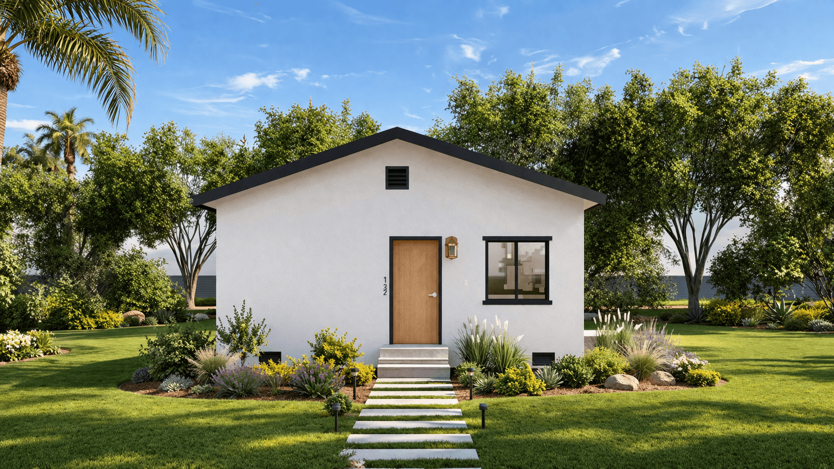 Sycamore self-contained ADU exterior angled view in Fremont California